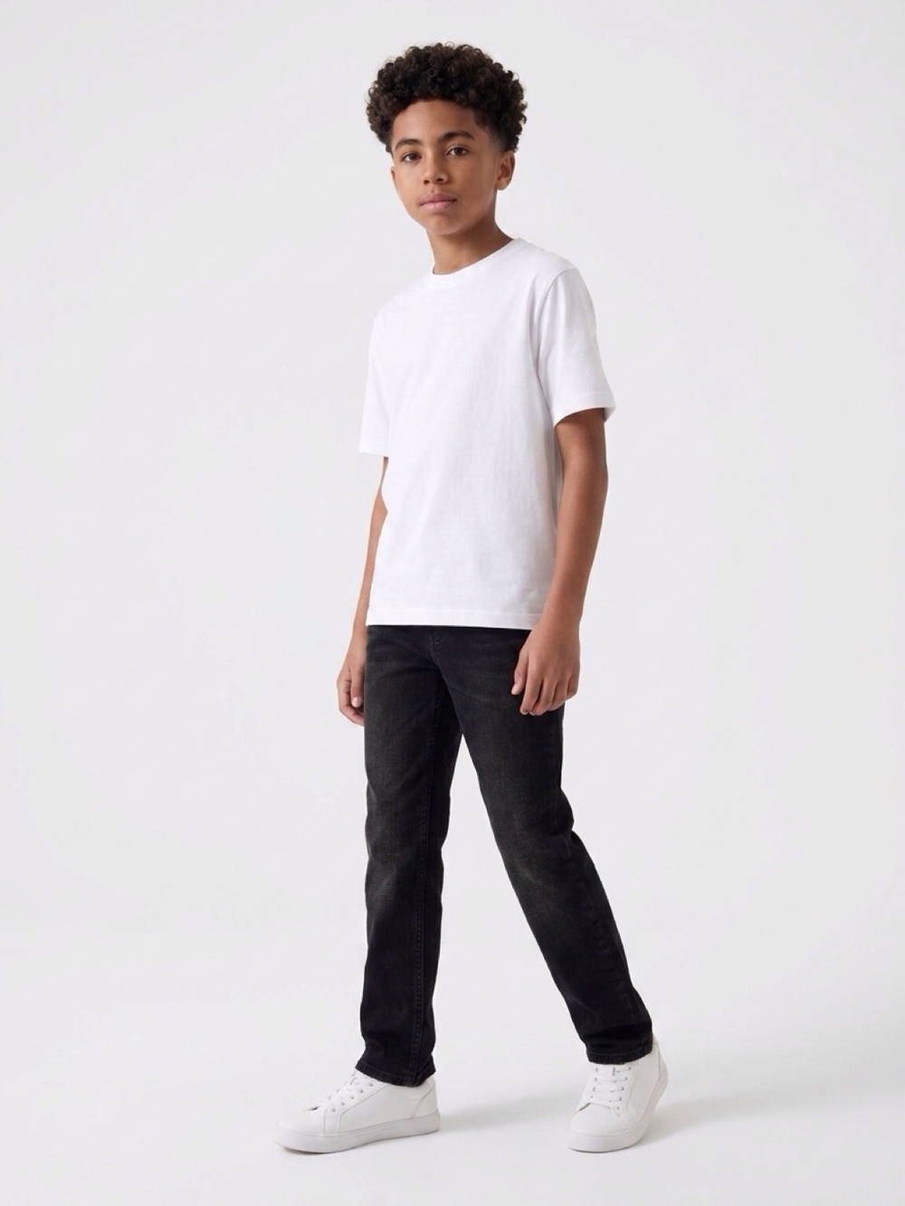 Cat & Jack Boys Black Straight Jeans Size 7 Adjustable Waist NWT